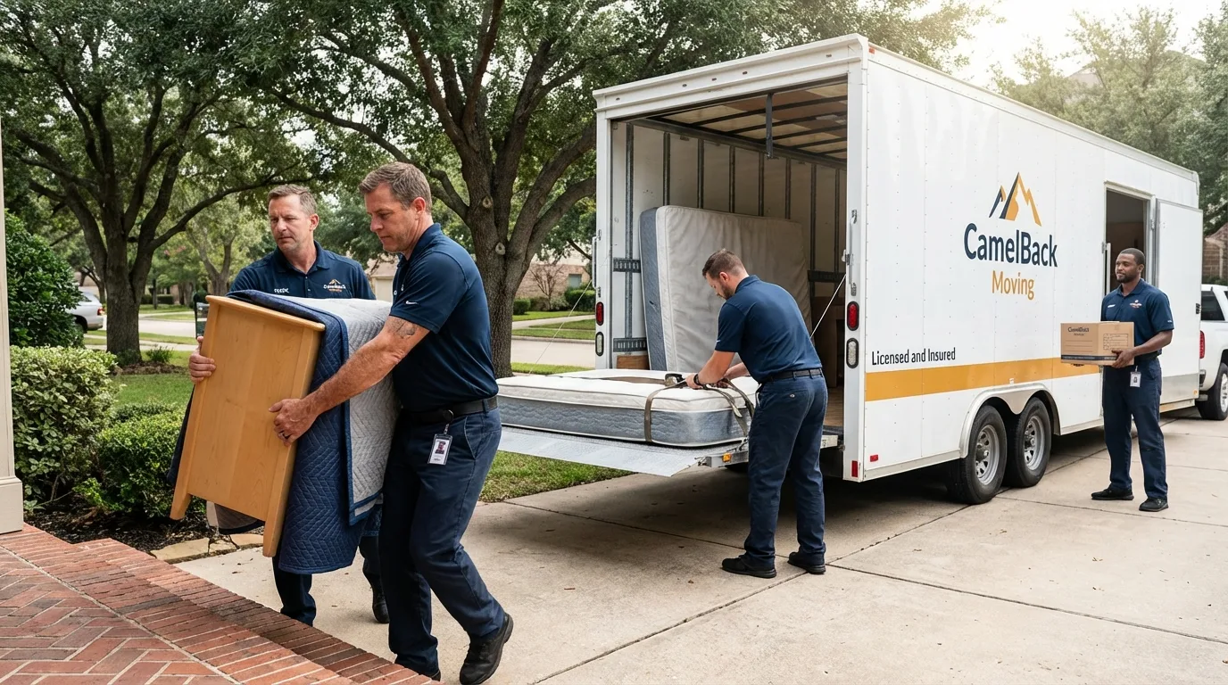 Crew loading residential truck for cross-state move from Philipsburg, MT